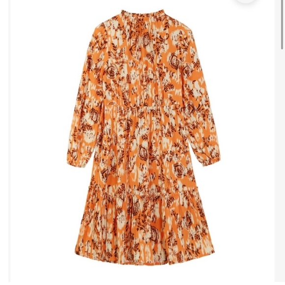 Women’s FRYE Ruffle Neck Front Button Dress- size medium - Picture 2 of 8